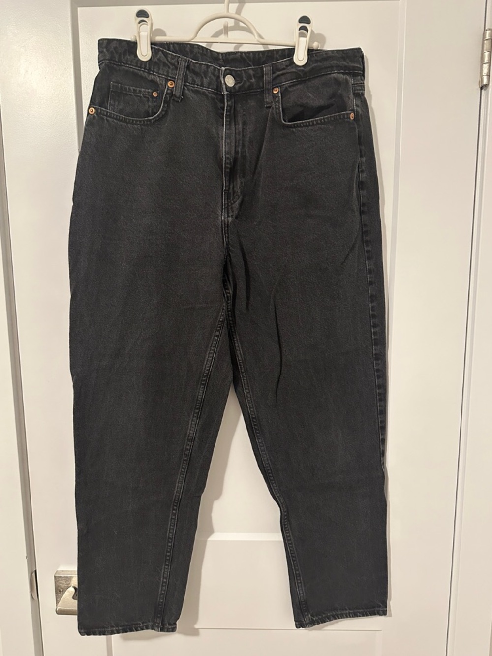 & Denim Black Loose Mom Jeans Ultra High Waist Size 10 Women’s